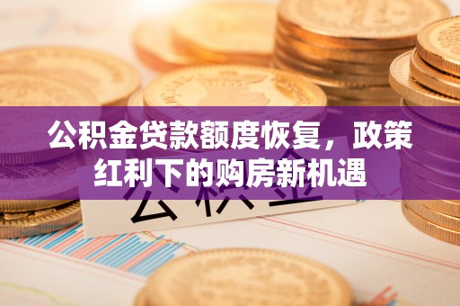 文安公积金贷款额度恢复，政策红利下的购房新机遇