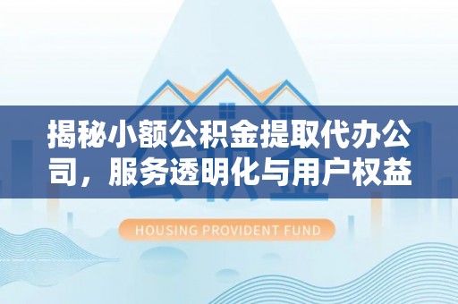 文安揭秘小额公积金提取代办公司，服务透明化与用户权益保障