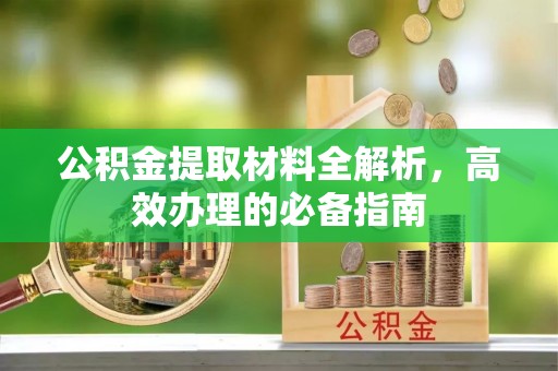文安公积金提取材料全解析，高效办理的必备指南
