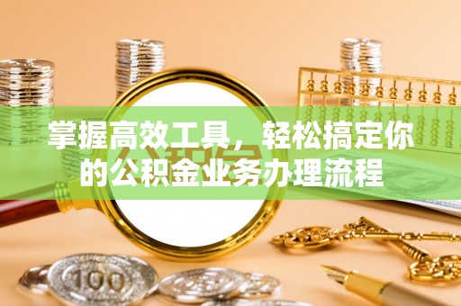 文安掌握高效工具，轻松搞定你的公积金业务办理流程