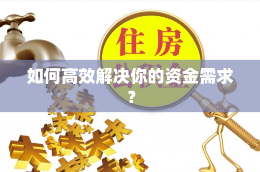 文安如何高效解决你的资金需求？
