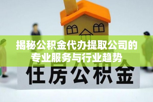 文安揭秘公积金代办提取公司的专业服务与行业趋势
