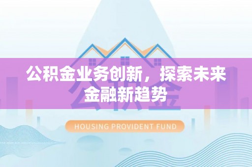 文安公积金业务创新，探索未来金融新趋势